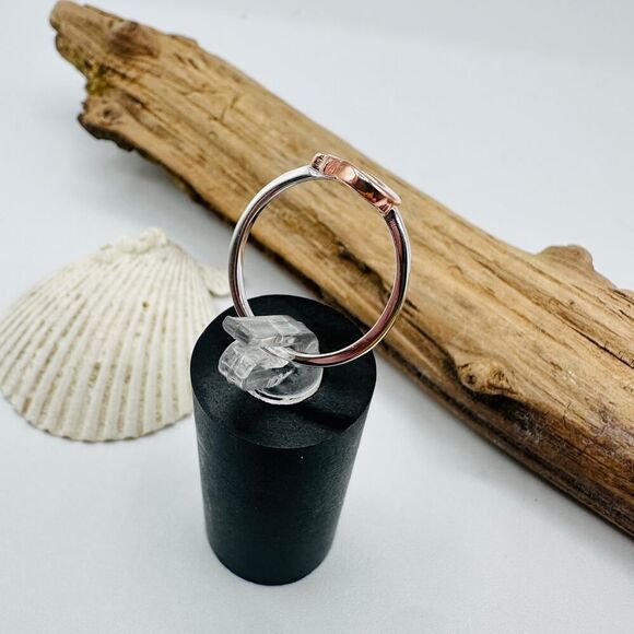 Sterling Silver Moon & Star Ring – Rose Gold & Rhodium Plated - Picture 4 of 4